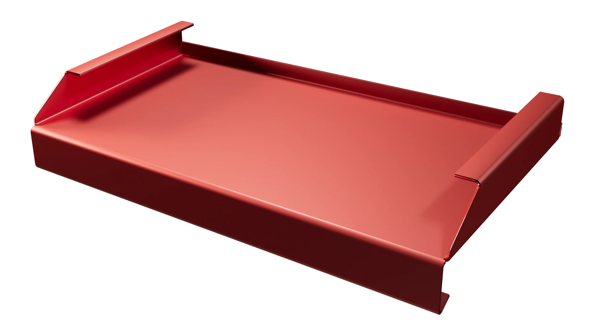 3D-Rendering einer roten Blechwanne