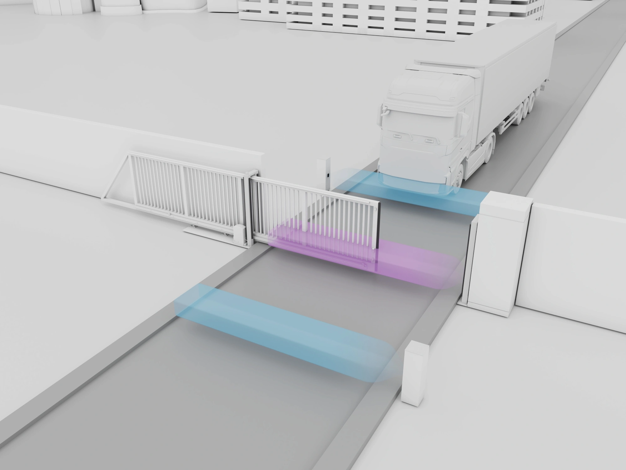 Technische 3D-Visualisierung einer Personenschleuse