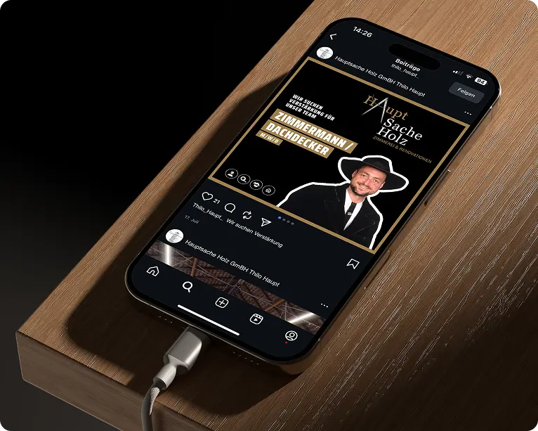 Social Media Management Holzbaubetrieb Winterthur