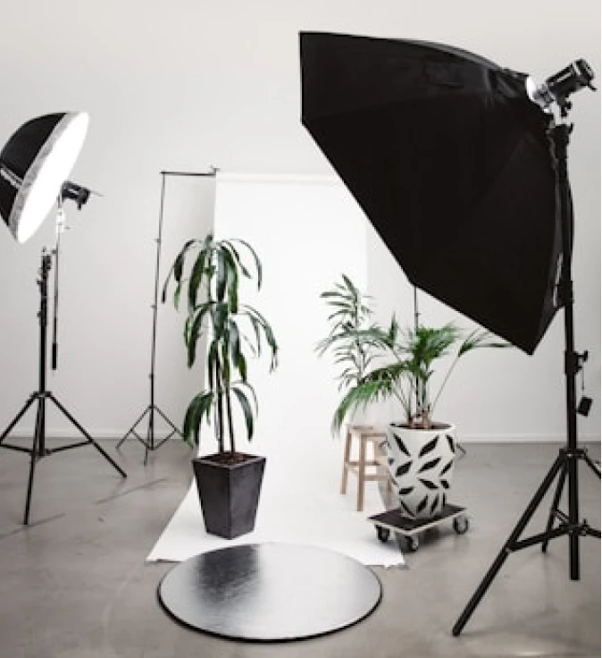 Fotostudio mit Softbox und Produkttisch