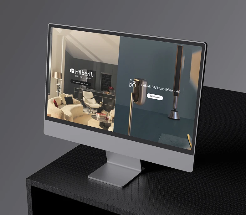 Website-Mockup auf einem Bildschirm